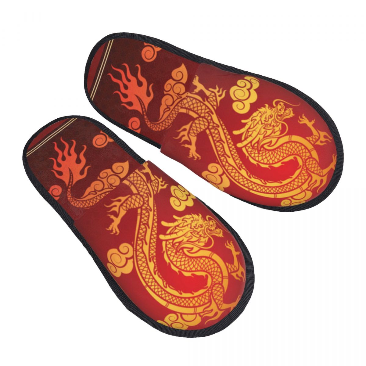 Men Shoes Illustration - 여성 남성을 위한 드래곤 일러스트 슬리퍼
