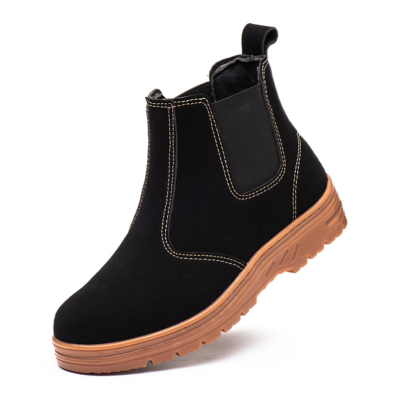 Chelsea Boots Suede - 남성용 스틸토캡 작업 안전화 부드러운 가죽