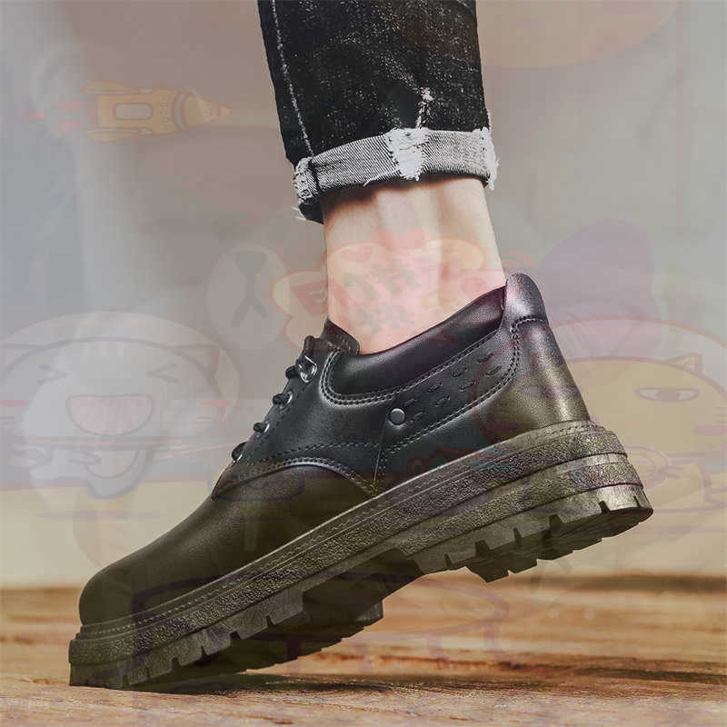 Men Shoes On Clearance - 어두운 천연 가죽 패션 트레이너 테니스
