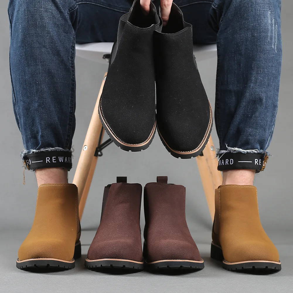 Chelsea Boots Suede - 남성 앵클 부츠 영국 스타일 스웨이드