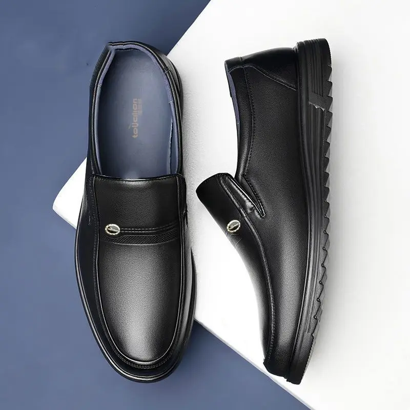 Men Shoes On Clearance - 라운드 토 소셜 슈즈 남성 블랙