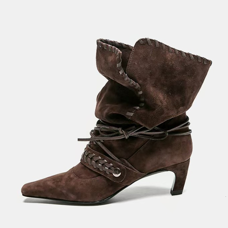 Chelsea Boots Suede - Liyke 가을 겨울 브라운 스웨이드 위브