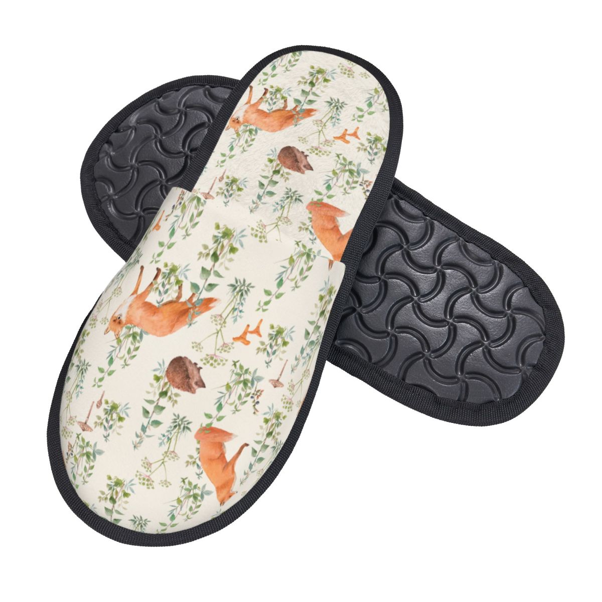 겨울 슬리퍼 여성 남성 푹신한 따뜻한 슬리퍼 숲 식물과 - Men Shoes Illustration 리뷰 및 가격
