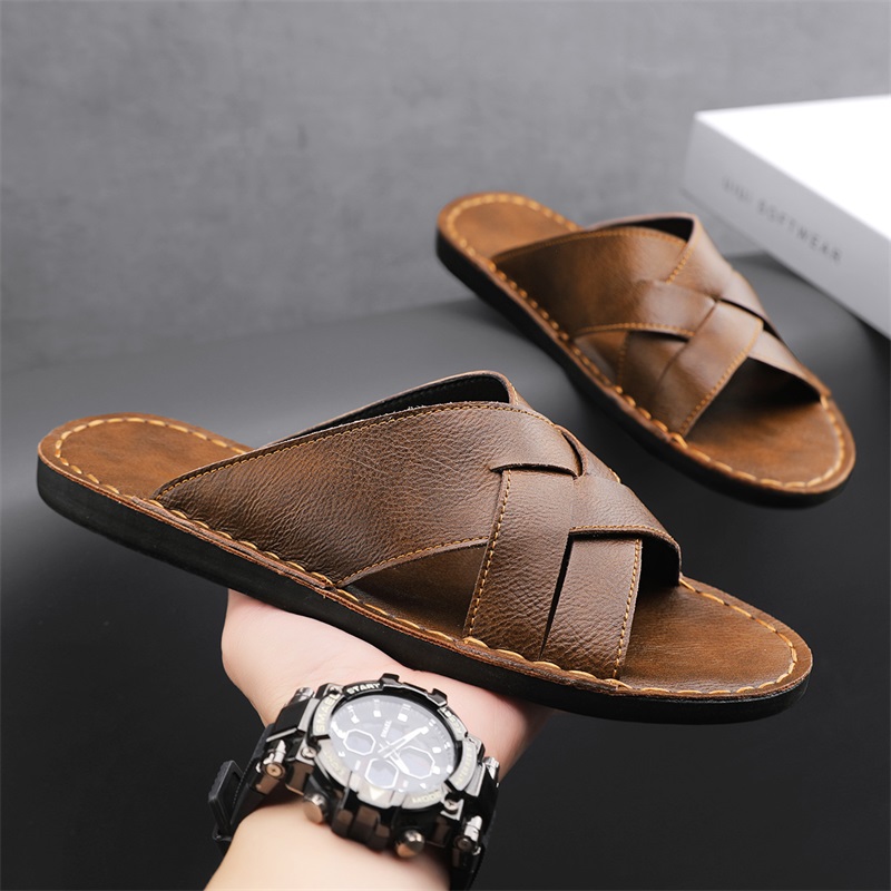 정품 가죽 남성 캐주얼 샌들 여름 남성 슬리퍼 야외 통 - Men'S Shoes Hugo Boss 리뷰 및 가격