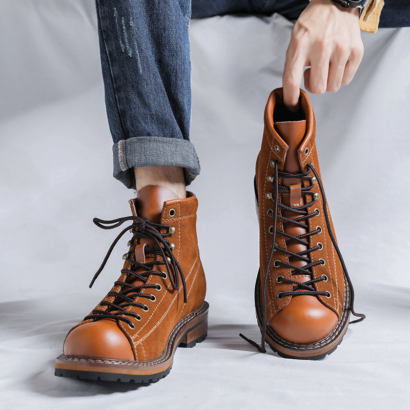 하이킹 신발 남성용 워킹 부츠 영국식 두꺼운 밑창 소가 - Chelsea Boots Suede 리뷰 및 가격