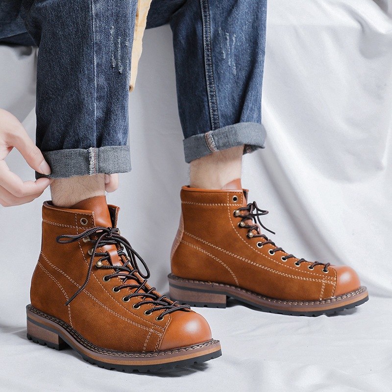 하이킹 신발 남성용 워킹 부츠 영국식 두꺼운 밑창 소가 - Chelsea Boots Suede 리뷰 및 가격