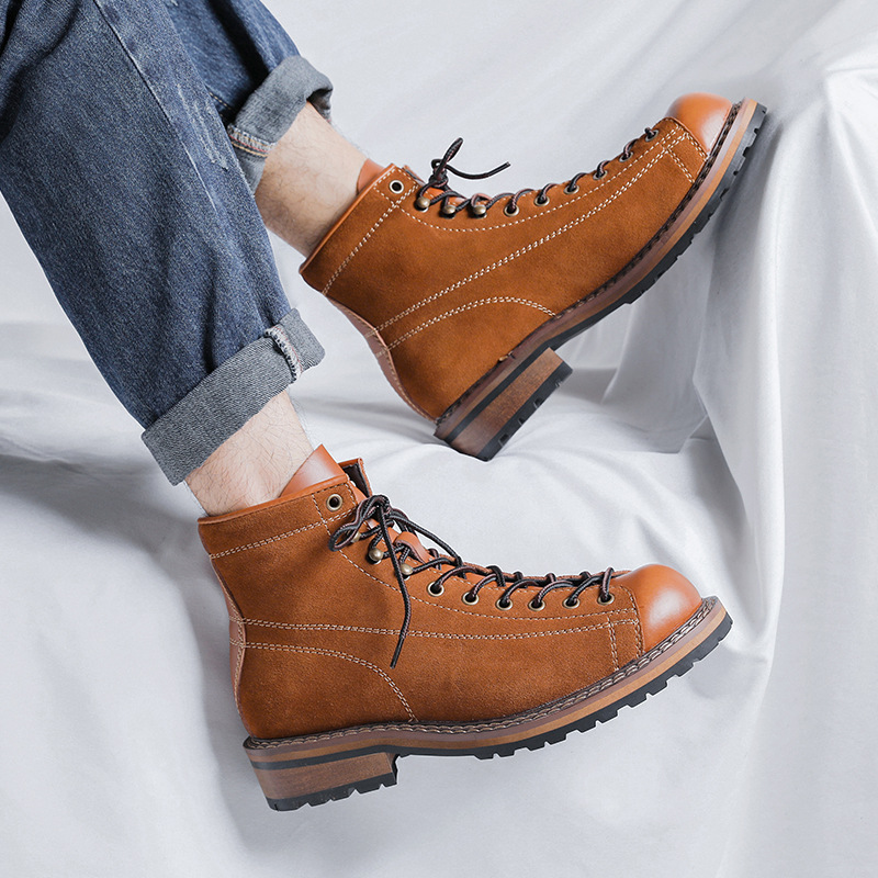 하이킹 신발 남성용 워킹 부츠 영국식 두꺼운 밑창 소가 - Chelsea Boots Suede 리뷰 및 가격