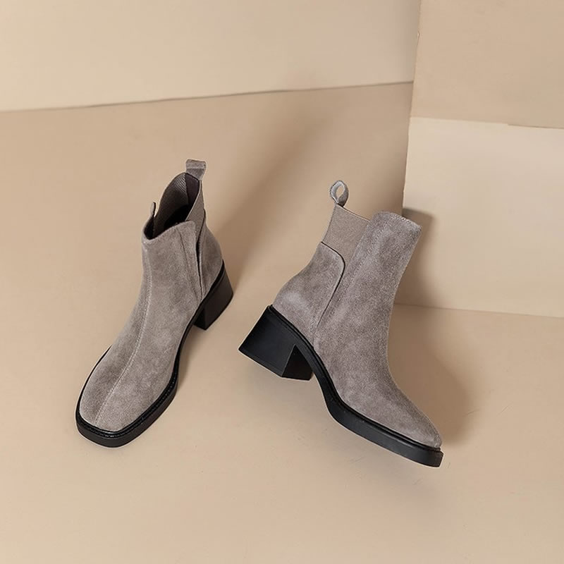 스웨이드 여성 청키 앵클 부츠 패션 하이힐 신발 새로운 - Chelsea Boots Suede 리뷰 및 가격