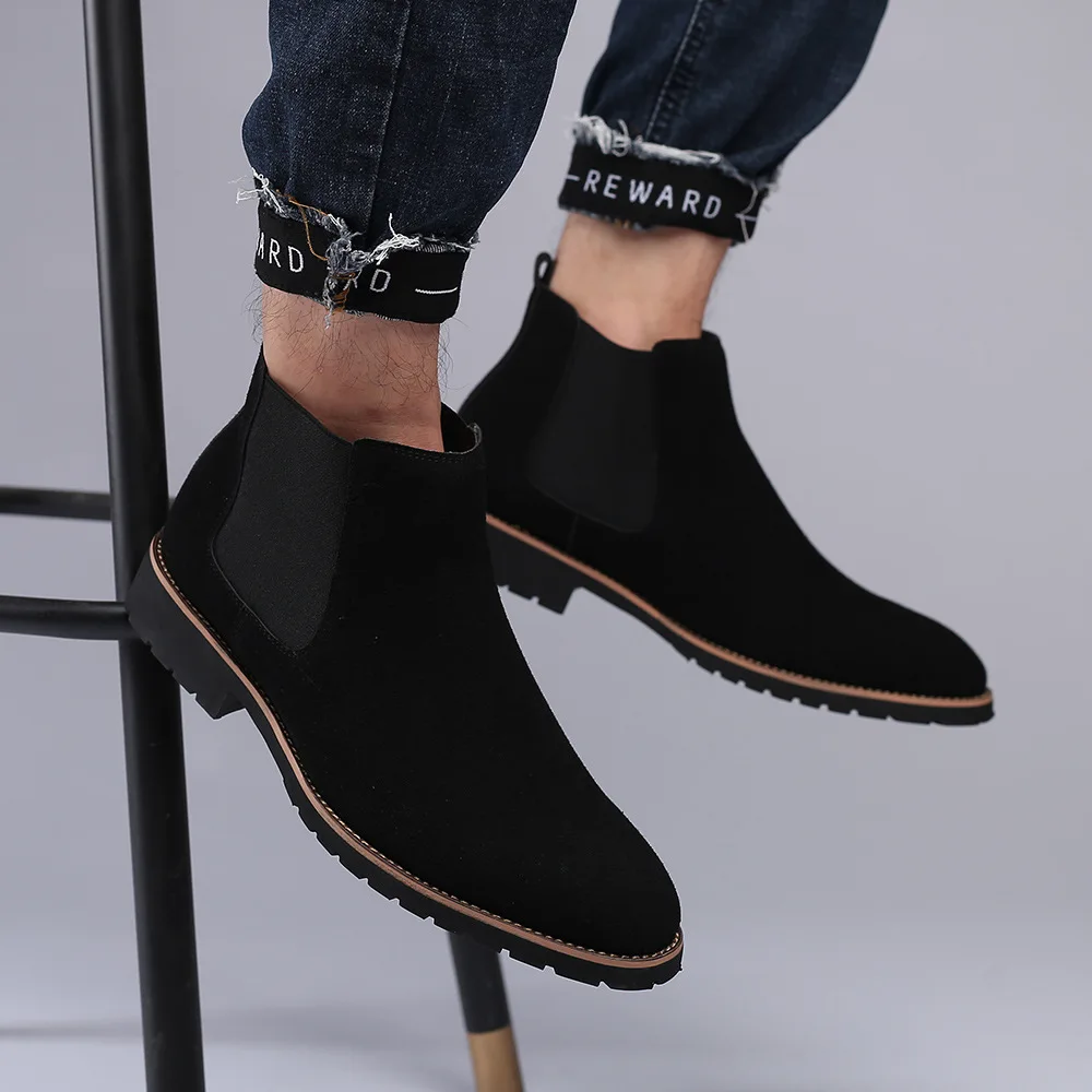 남성 앵클 부츠 영국 스타일 스웨이드 가죽 부츠 패션  - Chelsea Boots Suede 리뷰 및 가격