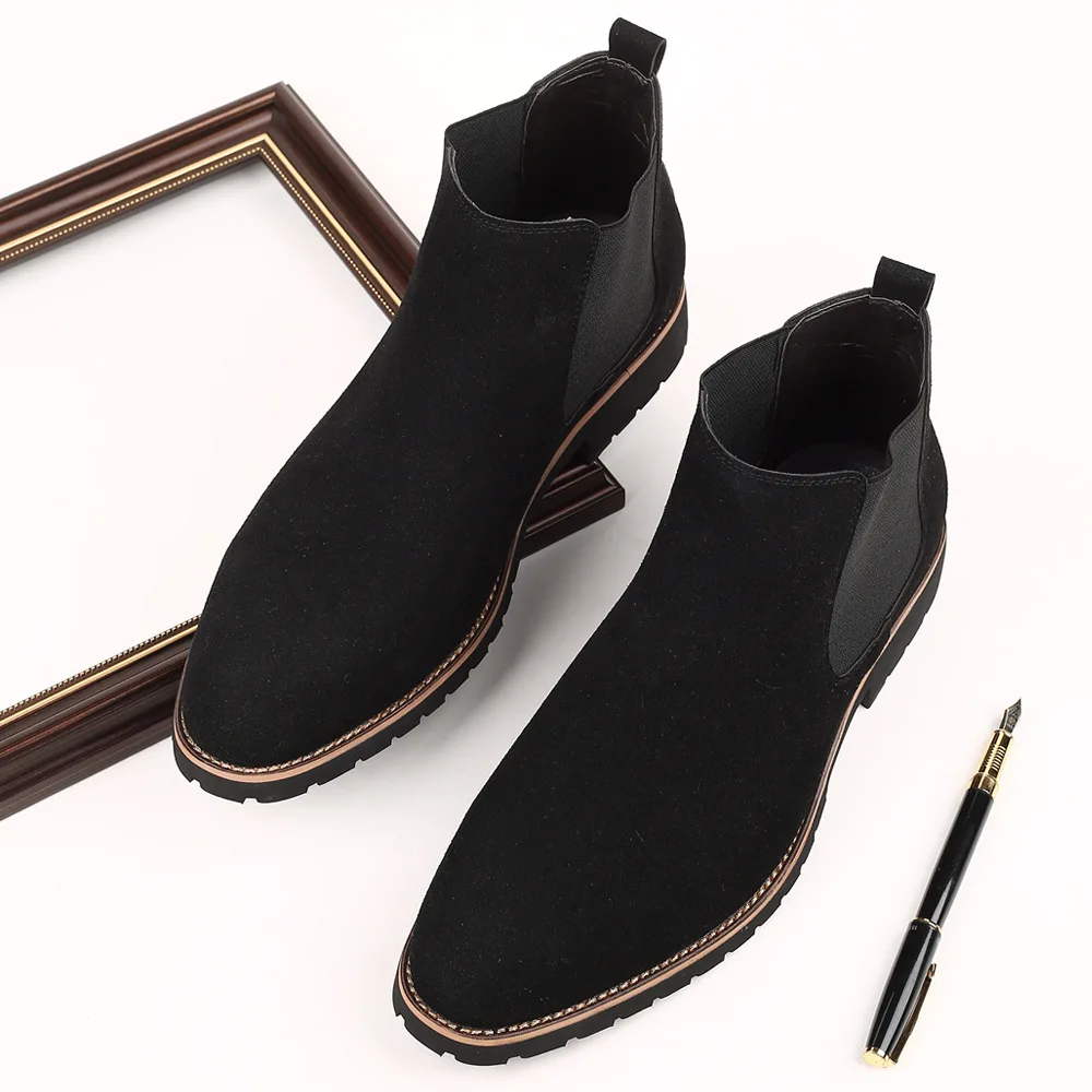 남성 앵클 부츠 영국 스타일 스웨이드 가죽 부츠 패션  - Chelsea Boots Suede 리뷰 및 가격