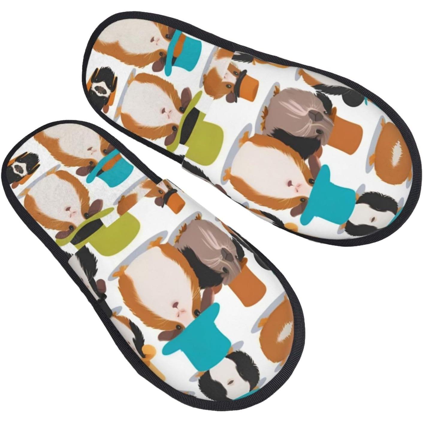 기니피그 일러스트 프린팅 가을 겨울 퍼 슬리퍼 편안한  - Men Shoes Illustration 리뷰 및 가격