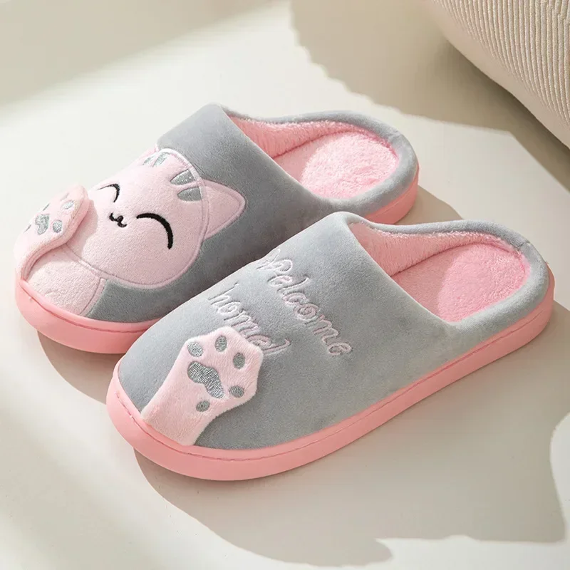 홈 푹신한 고양이 슬리퍼 여성 겨울 따뜻한 모피 플러시 - Men'S Shoes Grip 리뷰 및 가격